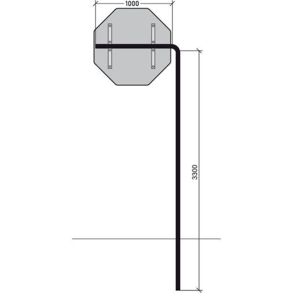 Stein HGS HGS cantilever buispaal met standpijp, 750mm, SR 3200mm/BF 2200mm, alp2603