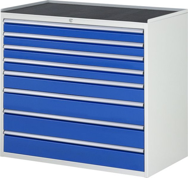 RAU ladekast serie 7000, metalen onderstel, 8 x lade maat XXL 4xH90, 1xH120, 3xH150 mm, 1145x1035x650 mm, 03-XXL7.8A-MT.11