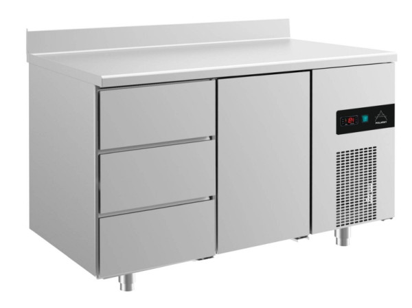 A&S Polarny koeltafel -2 tot +8°C met 1x deur en 1x drie laden links, 1400 x 700 x 850 mm, met opstaande rand, KT2DTA