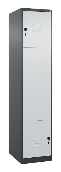 C+P Z-Spind Classic PLUS, 2 Abteile, 1850x400x500mm, 7016/7035, Drehriegel, 080003-122 S10016
