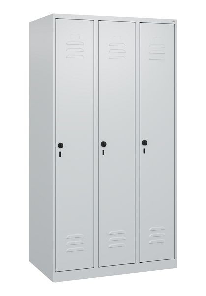 C+P luierkluis Classic PLUS met middenwand, 3 vakken, 1700x900x500mm, 7035/7035, veiligheidsdraaigrendel, 0800007-30F S10008