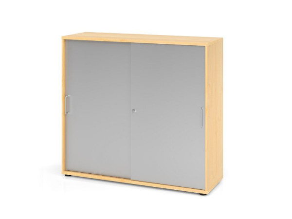Hammerbacher schuifdeurkast 1753S BS, 3 OH, corpus: esdoorn / voorkant: zilver, 120 x 40 x 110 cm (BxDxH), V1753S/3/S/BS