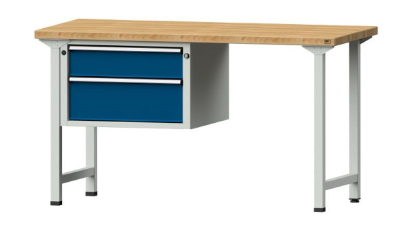 ANKE werkbanken combinatie werkbank, model 607 V, 1500 x 700 x 840 mm, RAL 7035/5010, BMP 40 mm, 415.016