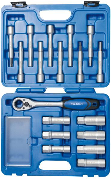 SW stalen schokbreker gereedschapset, 18 stuks, 10365L