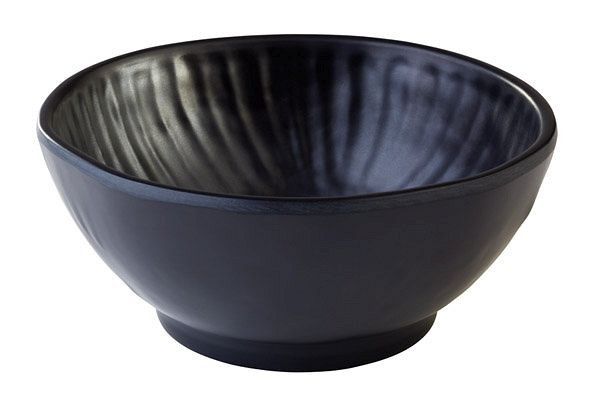 APS kom -AIKO-, Ø 16 cm, hoogte: 7 cm, melamine, zwart, steenlook, 0,6 liter, 84335