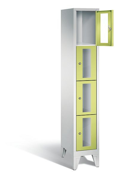 C+P lockerkast Classic, H1850xB320xD500mm, kleur: lichtgrijs / virid groen, 8010A104 S10007