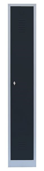 Lüllmann stalen kledingkast/garderobe, 1800 x 315 x 500 mm, lichtgrijs/antracietgrijs, 510118