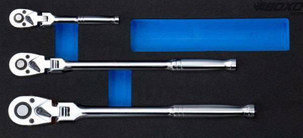 Boxo ratelset met flexibele kop 3 delig schuim maat 1/3 BX359-2