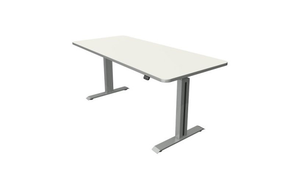 Kerkmann sta-/zittafel B 1800 x D 800 mm, zilver, elektrisch in hoogte verstelbaar van 740 - 1230 mm, wit/zilver, 10176110