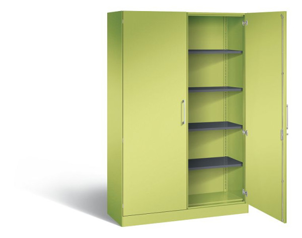 C+P vleugeldeurkast Asisto, H1980xB1200xD435mm, kleur: Viridin groen / Viridin groen, beugelgreep, 5 niveaus, 141001-000 S10123