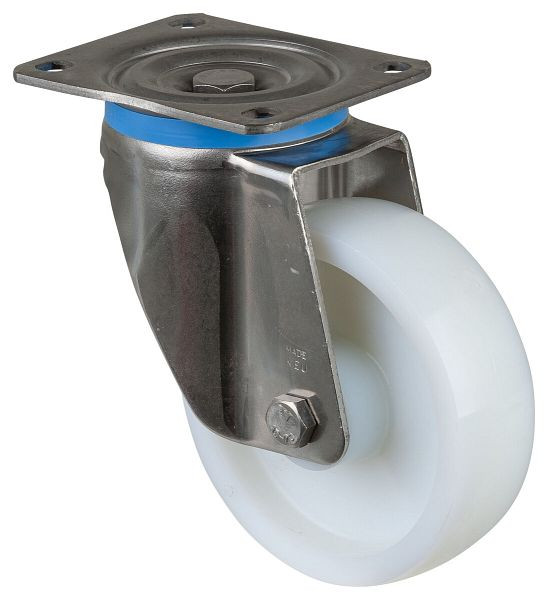 BS rollen RVS zwaarlastrol, breedte 45 mm, Ø150 mm, tot 700 kg, loopvlak/wiellichaam kunststof, RVS rollager, HS100.B14.150