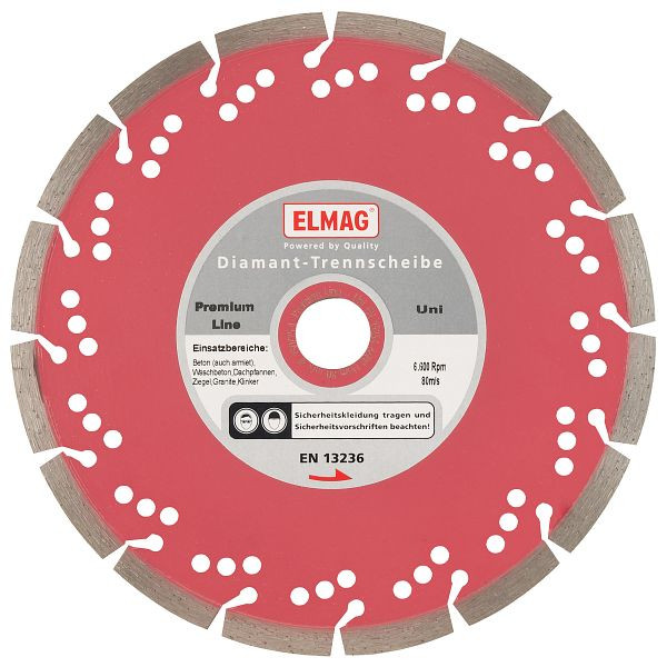 ELMAG diamantschijf 180 mm, PREMIUM LINE - UNI (boring: 25,4 mm), 61573