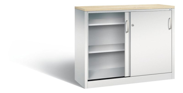 C+P dressoir met schuifdeuren Acurado, H1000xB1200xD400mm, kleur: lichtgrijs, beugelgreep, 2046-00 S10278