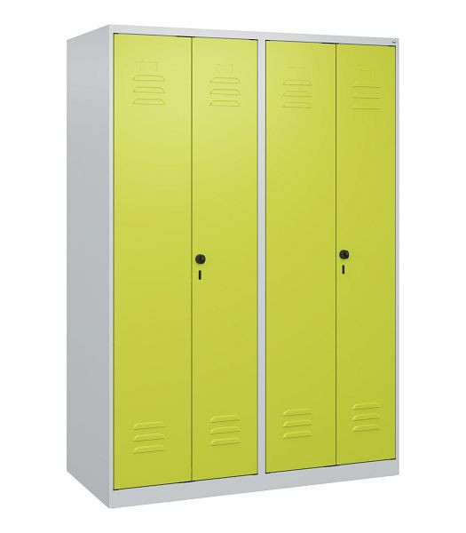 C+P Umkleidespind Classic PLUS, Doppel-Spind, 4 Abteile, 1700x1200x500mm, 7035/0024, Drehriegel, 0800027-40P S10009