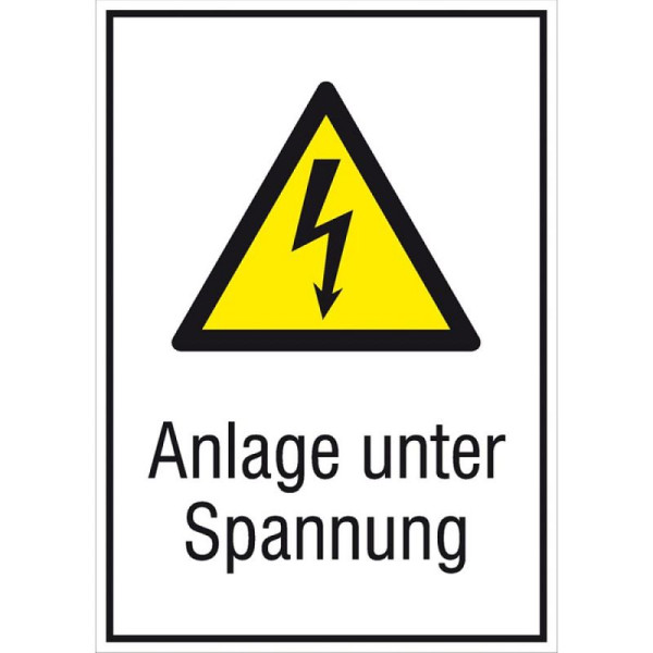 Stein HGS HGS elektrische markering/combibord met waarschuwingsbord en extra tekst, systeem onder spanning, 131 x 185 mm / film, zelfklevend, 21.1238