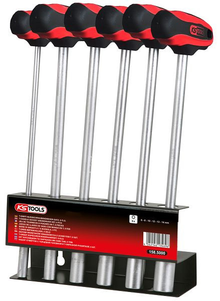 KS Tools T-greep dopschroevendraaierset, 6-delig, 6-14mm, 158.5000