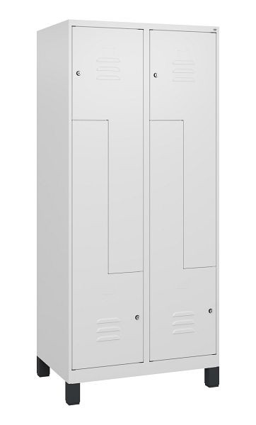 C+P Z-Spind Classic PLUS, voeten, 4 vakken, 1800x800x500mm, 9016/9016, cilindersloten, 0800137-224 S10029