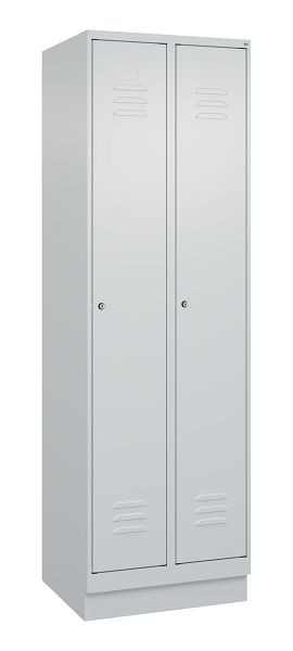 C+P luierkluis Classic PLUS, onderbouw, 2 vakken, 1950x600x500mm, 7035/7035, cilindersloten, 080020-20 S10024