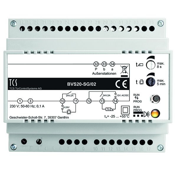 TCS voedings- en besturingseenheid BVS20-SG/02 voor audiosystemen op 1 lijn, 6 TE, BVS20-SG/02