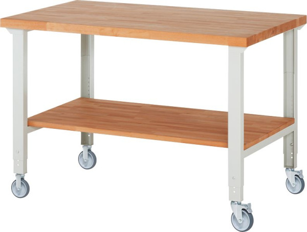RAU verrijdbare werkbank (in hoogte verstelbaar) 7000-7, 1500x900x950-1000mm, elk 2 bokwielen en zwenkwielen, 05-7000-7-159B4H22.12