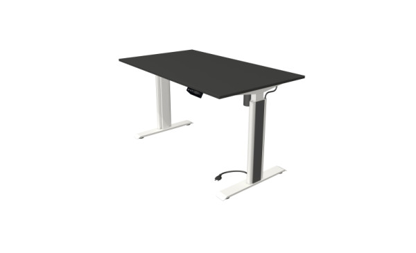 Kerkmann sta-/zittafel Move 1 Advance 140 x 80 cm wit frame, antraciet tafelblad, 10290613