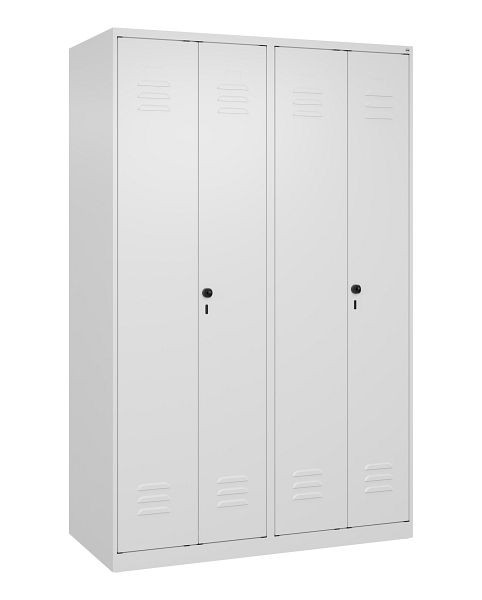 C+P Umkleidespind Classic PLUS SW, 4 Abteile, 1850x1200x500mm, 9016/9016, Drehriegel, 080002-40 S10024