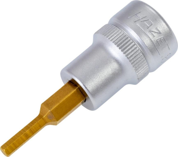 Hazet schroevendraaierdop, hol vierkant 10 mm, binnenzeskant profiel, 3 mm, korte uitvoering met karteling, 8801-3