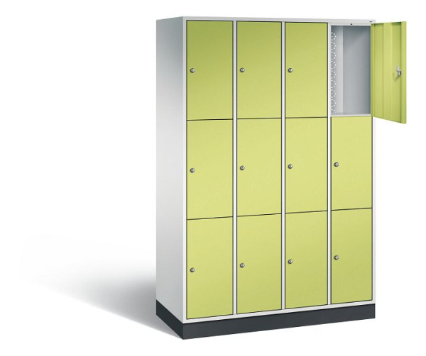 C+P lockerkast Intro, H1950xW1220xD490mm, kleur: lichtgrijs / virid groen, 8370-401 S10066