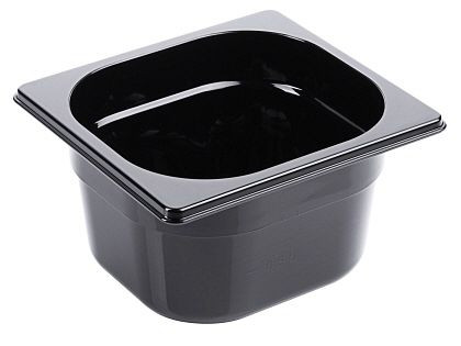 Contacto GN bak 1/6, 100 mm polycarbonaat, zwart, 3816/100