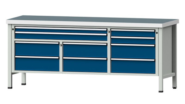 ANKE werkbanken kistwerkbank, model 285 V, 2000 x 700 x 850 mm, RAL 7035/5010, UBP 50 mm, 304.590