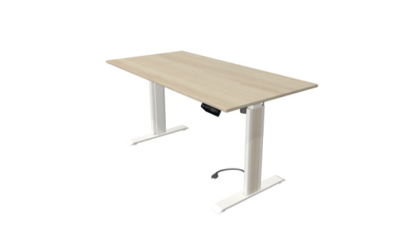 Kerkmann sta-/zittafel Move 1 Advance 160 x 80 cm frame wit, tafelblad esdoorn, 10190750