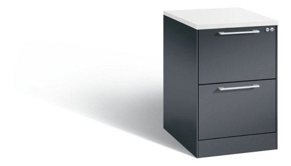 C+P archiefkast Asisto, H710xB440xD600mm, kleur: zwart-grijs, beugelgreep, 146275-221 S10027