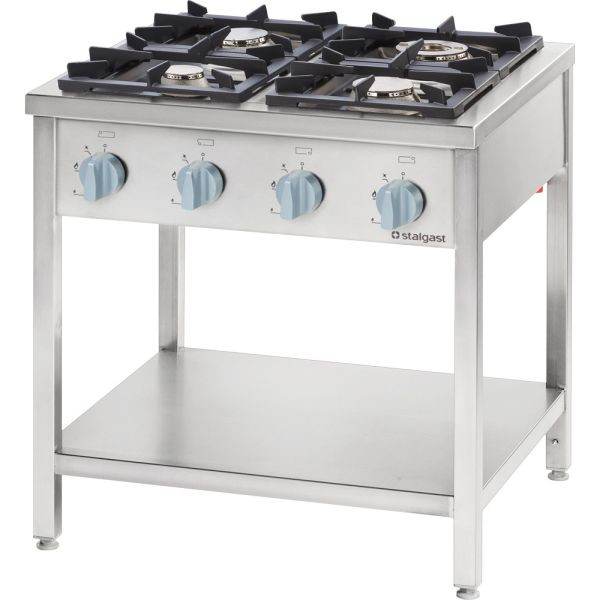 Alpha Work RVS gasfornuis serie 700 - G30, 4 branders (3,5+5+2x7), 800 x 700 x 850 mm voor zelfmontage, 105115