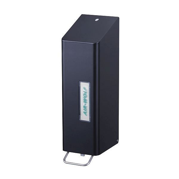 Air Wolf zeep- en desinfectiemiddeldispenser, Omega-serie, H x B x D: 328 x 97 x 142 mm, mat zwart gecoat roestvrij staal, 29-502