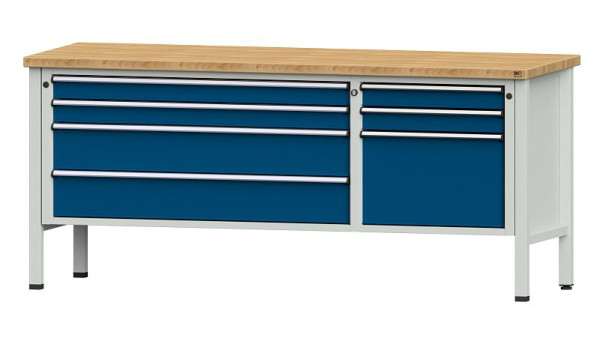 ANKE werkbanken kistwerkbank, model 288 V, 2000 x 700 x 890 mm, RAL 7035/5010, BMP 40 mm, 304.629