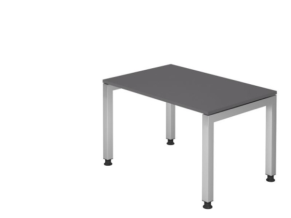 Hammerbacher bureau U-voet vierkant 120x80cm grafiet, rechthoekige vorm, zwevende plaat, VJS12/G/S