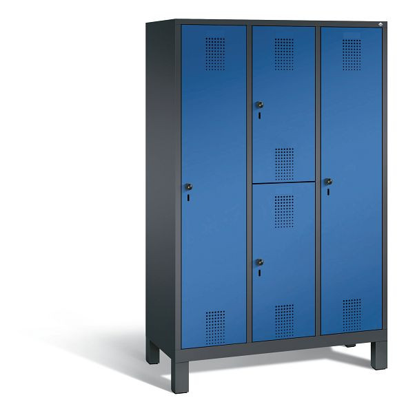 C+P cijferslot Evolo, H1850xB1200xD500mm, kleur: zwartgrijs / gentiaanblauw, 48610-32 S10021