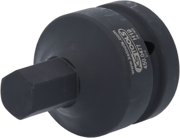 KS Tools Slag-bitdop 1", binnenzeskant, kort, 19 mm, 450.0477