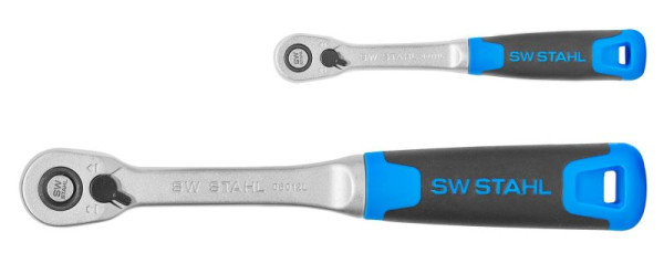SW stalen omschakelbare ratelset, 1/4" en 1/2", slanke uitvoering, 2-delig, 06026L