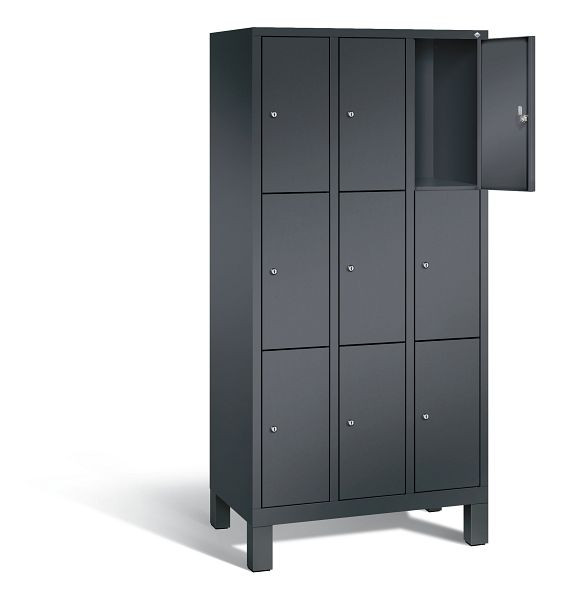 C+P lockerkast Evolo, H1850xB900xD500mm, kleur: zwart-grijs, 48010-303 S10005
