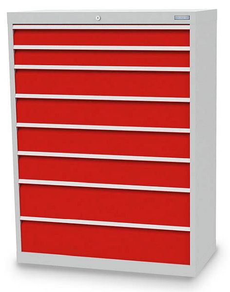 Bedrunka + Hirth ladekast, diepte 500 mm, R 36-16, 980 x 500 x 1039 mm, 8 x lades (2x 100VA, 4x 150VA, 2x 200VA), draagvermogen 50 kg, 913.242