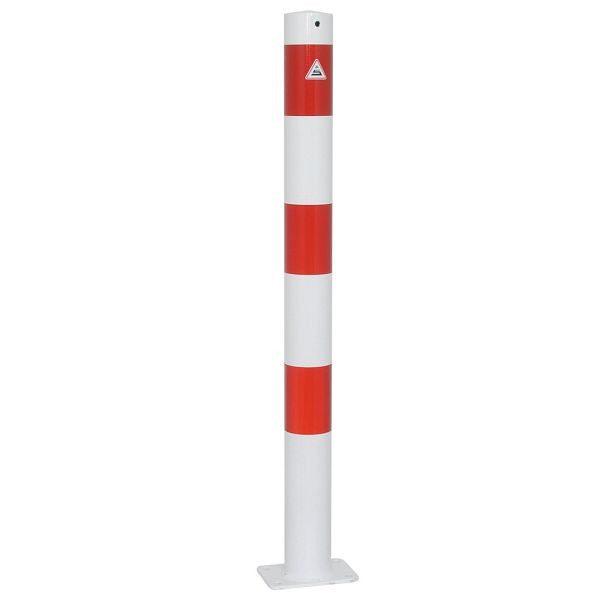 Schake afzetpaal stalen buis Ø 108 x 2,9 mm stationair, voor plugbevestiging, thermisch verzinkt en wit gecoat, 493PB