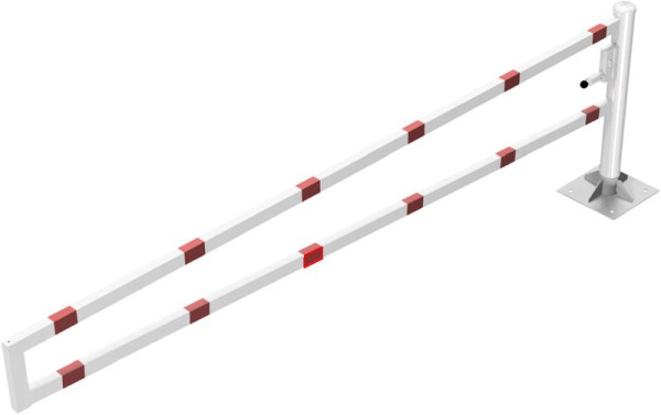 Schake draaibaanboom, met zelfsluitend slot 3,50m met profielcilinder, draaipaal: Ø 102mm, slagboomarm: 60x40mm, 4013_35ZBP