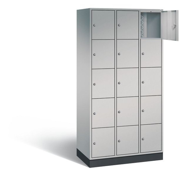 C+P lockerkast Intro, H1950xW920xD490mm, kleur: wit aluminium, 8570-301 S10059