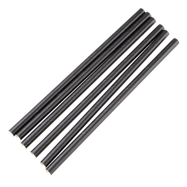 Fiesta composteerbaar composteerbare individueel verpakte papieren rietjes 14 cm zwart (250 stuks), FP441