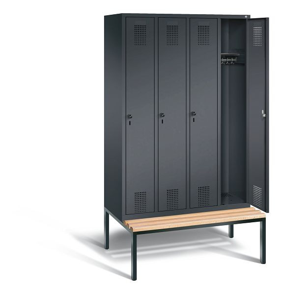 C+P Evolo garderobe, H2090xB1190xD815mm, kleur: zwart-grijs, 48050-40 S10169