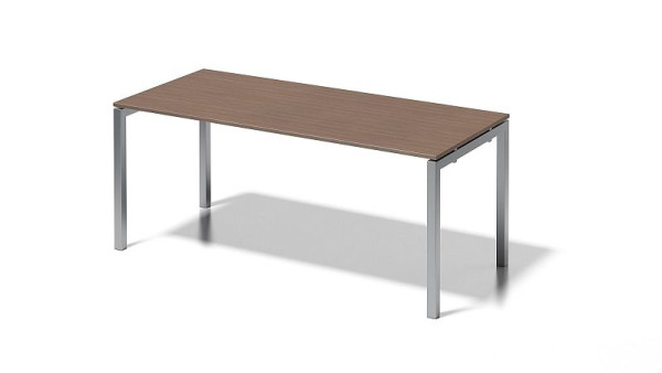 Bisley Cito bureau, 730 mm U-frame met vaste hoogte, H 19 x B 1800 x D 800 mm, walnoot/zilver, DUF1808WN355