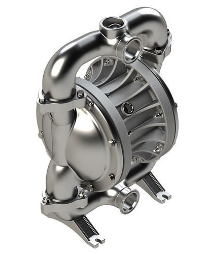 DENIOS perslucht dubbelmembraanpomp PURE ATEX, 1 1/2'', gemaakt van RVS / EPDM-PP / PTFE, 287-124