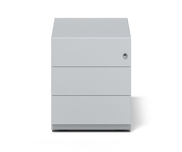 Bisley rolcontainer Note™ met handgreeplijst, 3 universele laden, lichtgrijs, NWA79M7BBB645