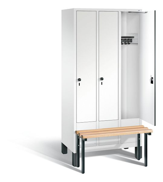 C+P Evolo kleerkast, H1850xB900xD815mm, kleur: verkeerswit / decor wit, 48030-30 S10199